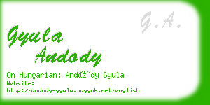 gyula andody business card